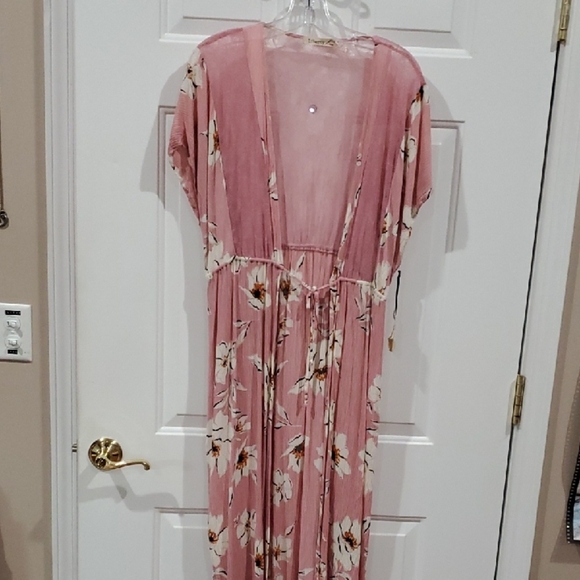 Liberty Love Pink Lace Cover Up Or Duster LARGE - Picture 1 of 10